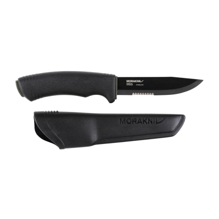 Nóż Morakniv Bushcraft SRT czarny częściowo ząbkowany