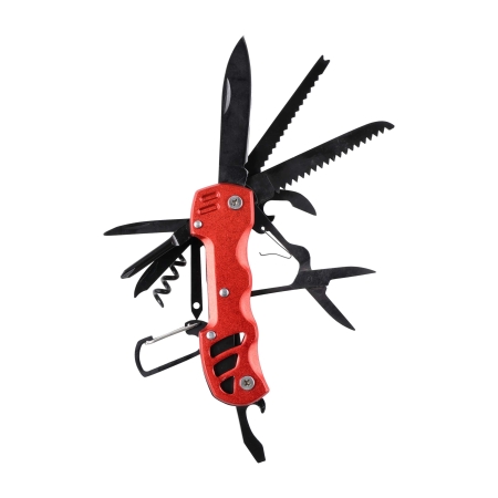 Multitool Foxter narzędzie wielofunkcyjne survival 13w1 czerwony