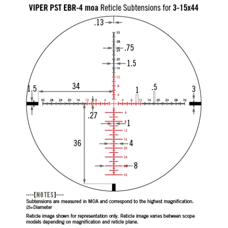 Luneta celownicza Vortex Viper PST II 3-15x44 30 mm AO EBR-4
