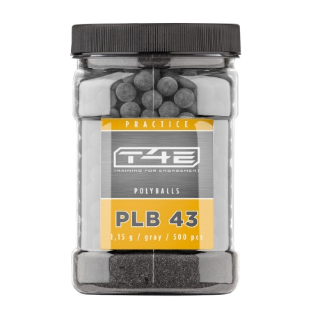 Kulki poliuretanowe T4E Practice PLB kal. .43 500 szt. szare