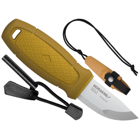 Nóż Morakniv Eldris żółty z zestawem Neck Knife stal nierdzewna