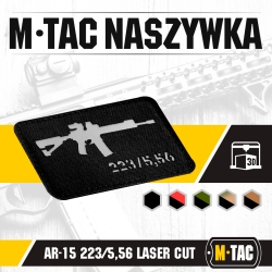 Naszywka AR15 223/5,56 Laser Cut - Czarna - M-Tac