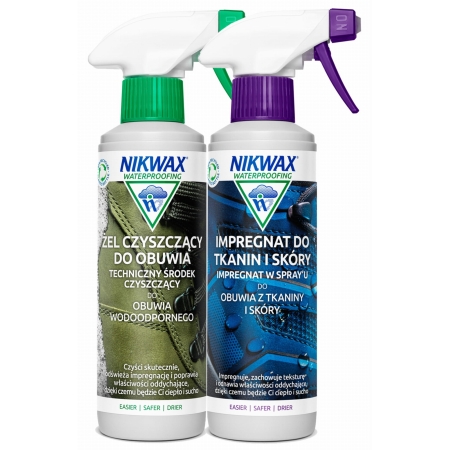 Zestaw do czyszczenia i impregnacji obuwia z tkanin i skóry Nikwax 2 x 300 ml