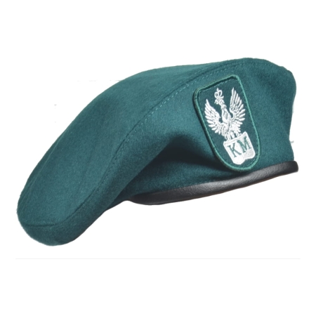 Beret Klasa Mundurowa z orzełkiem "KM" Szyty - Zielony